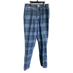 Vintage High Rise Plaid Skinny Jeans Pant Plant Made in USA 70s 80s Size 5